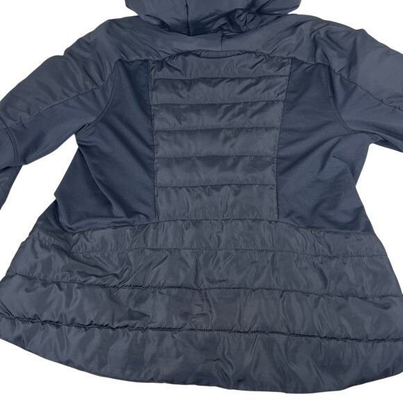 Bass Outdoor Womens Black‎ Hybrid Puffer Jacket Hooded Full Zip Size M - Picture 7 of 7